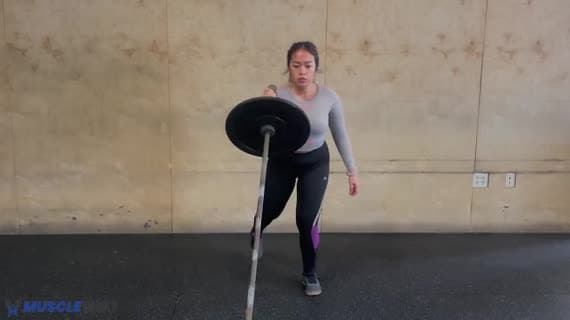 Landmine Lunge To Overhead Press