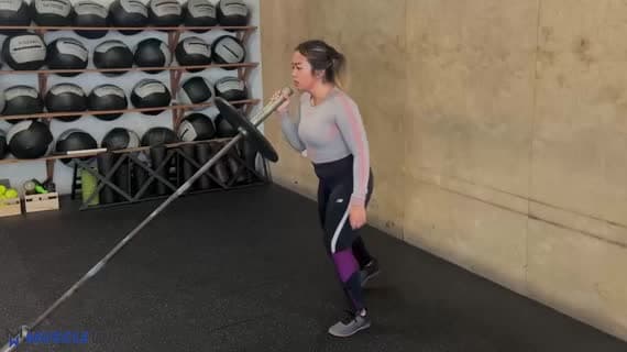 Landmine Lunge To Overhead Press