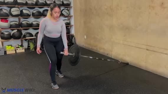 Landmine Staggered Romanian Deadlift