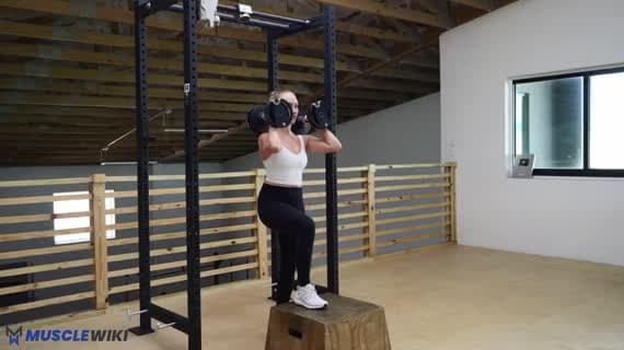 Step-Up avec Haltères en Front Rack et Montée du Genou
