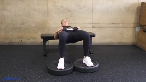 Dumbbell Heels Elevated Hip Thrust