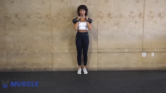 Kettlebell Front Rack Forward Lunge (Double)