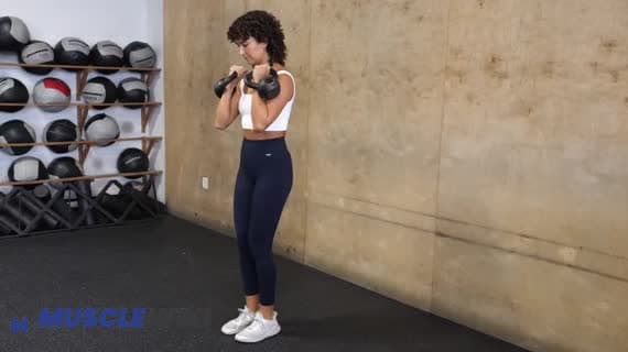 Kettlebell Front Rack Reverse Lunge (Double)