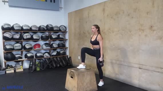 Kettlebell Single Arm Step Up Balance
