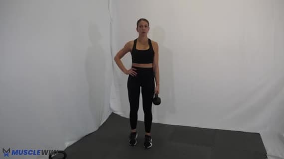 Kettlebell Single Arm Curtsy Lunge