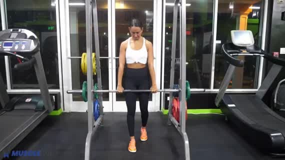 Smith Machine Staggered Deadlift