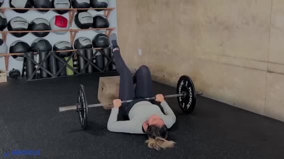 Barbell Feet Elevated Single Leg Glute Bridge