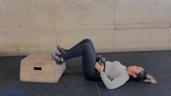 Dumbbell Feet Elevated Glute Bridge