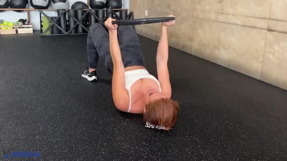 Plate Glute Bridge to Pullover