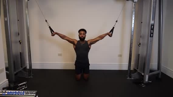 Cable Kneeling Alternating Straight Arm Pull In