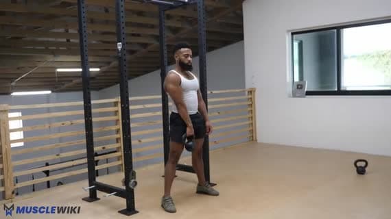 Kettlebell Single Arm Hang Clean And Press