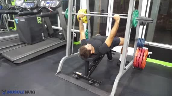 Smith Machine Bench Press Exercise Guide - Chest Workout | MuscleWiki