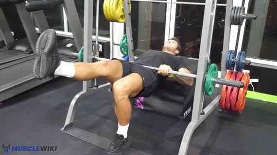 Smith-Maschine Einbeiniges Hüftstoßen