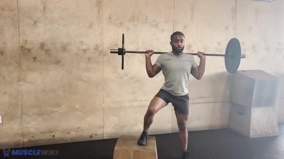 Seitlicher Step-up mit Langhantel