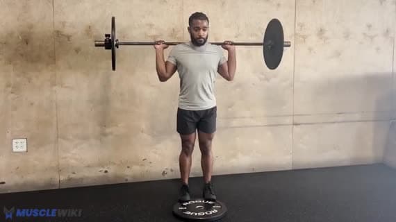 Barbell Toes Up Calf Raise