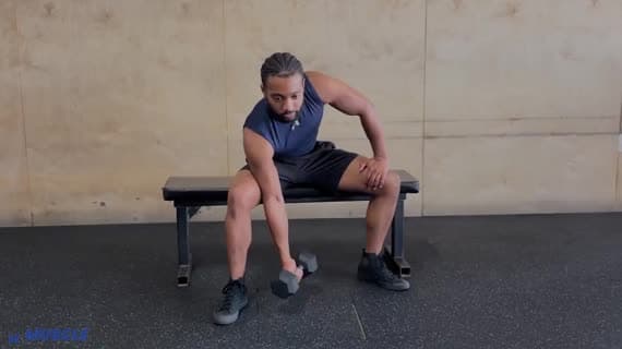 Skupione uginanie z hantlem