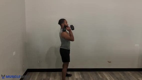 Присед с жимом гантелей