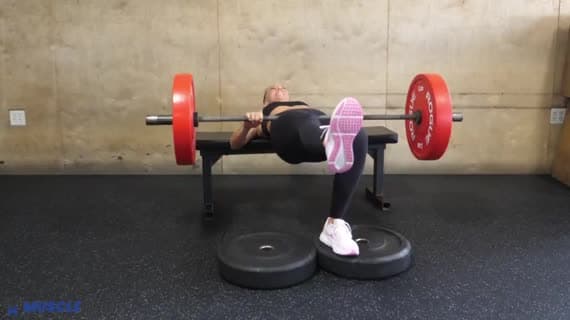 Barbell Single Leg Heels Elevated Hip Thrust