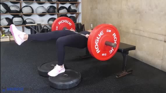 Barbell Single Leg Heels Elevated Hip Thrust