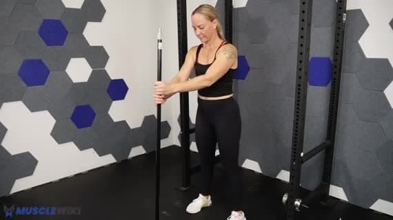 Bodyweight Stick Assisted Good Morning