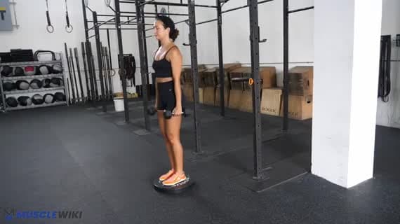 Dumbbell Curtsy Deficit Lunge