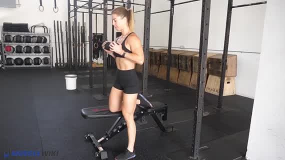Dumbbell Half Kneeling Goblet Romanian Deadlift