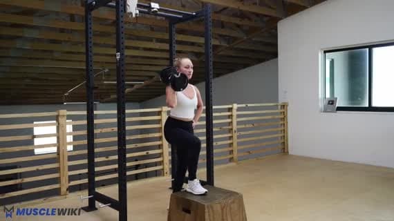 Dumbbell Single Arm Front Rack Step Up Knee Drive