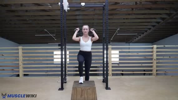 Kettlebell Front Rack Step Up Knee Drive