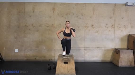 Kettlebell Single Arm Front Rack Step Up