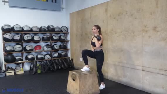 Kettlebell Single Arm Front Rack Step Up