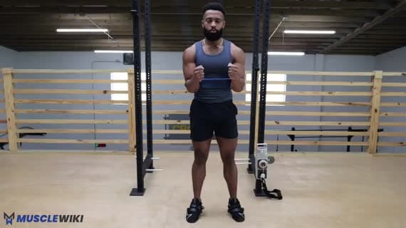 Alzate laterali a braccia piegate con miniband