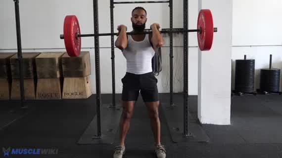 سكوات أمامي بالبار (أولمبي)
