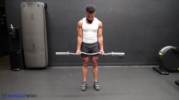 Curl traîné à la barre EZ
