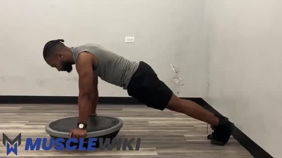پلانک روی Bosu Ball با کیکبک سرینی