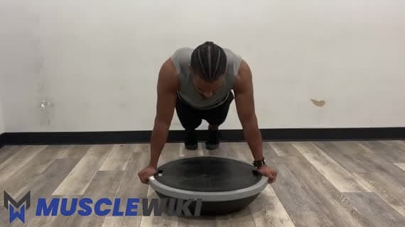 پلانک روی Bosu Ball با کیکبک سرینی