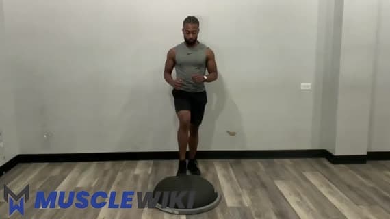 Toque de Punta en Bosu Ball