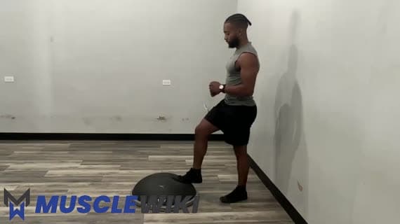 Toque de Punta en Bosu Ball
