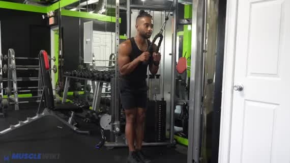 Extension triceps à la poulie (corde)