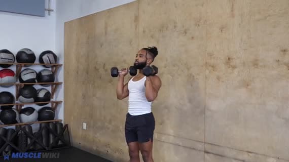 Push press con mancuernas