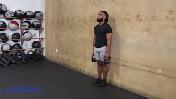 Fente avant kettlebells (double)