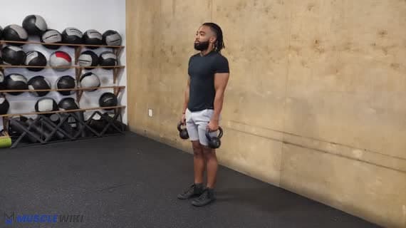 Haussement d'épaules avec kettlebell
