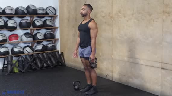 Einarmiges Wadenheben mit Kettlebell