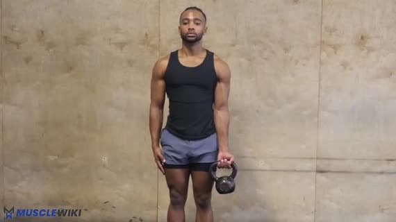 Curl con Kettlebell a Braccio Singolo
