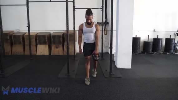 Kettlebell Split Duruş Deadlift (Tekli)