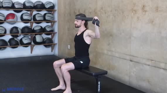 Flexion latérale cervicale assise avec bande