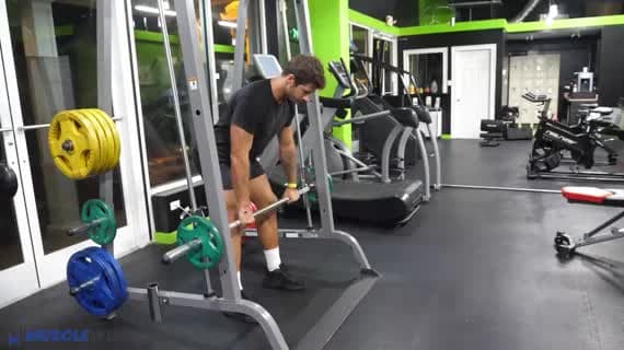 Smith Machine Avuç İçi Aşağı Tutuşlu Kürek Çekişi