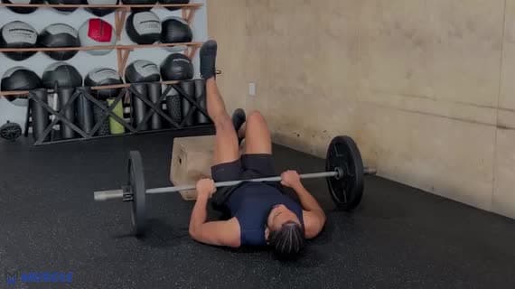 杠铃单腿抬高臀桥