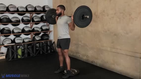 Sentadilla Trasera con Barra (Talones Elevados)