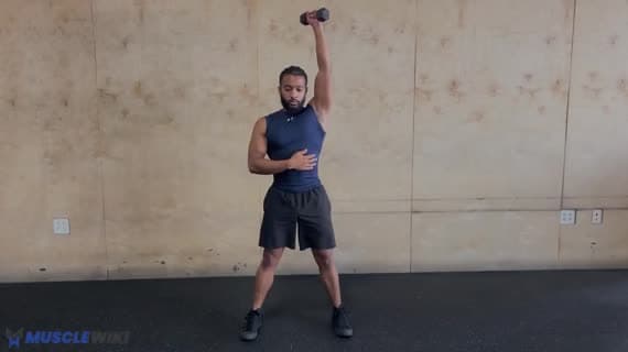 Einarmige Überkopf-Kniebeuge