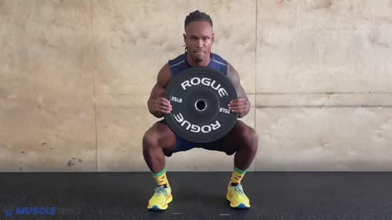 Squat isometrico con disco e allungo